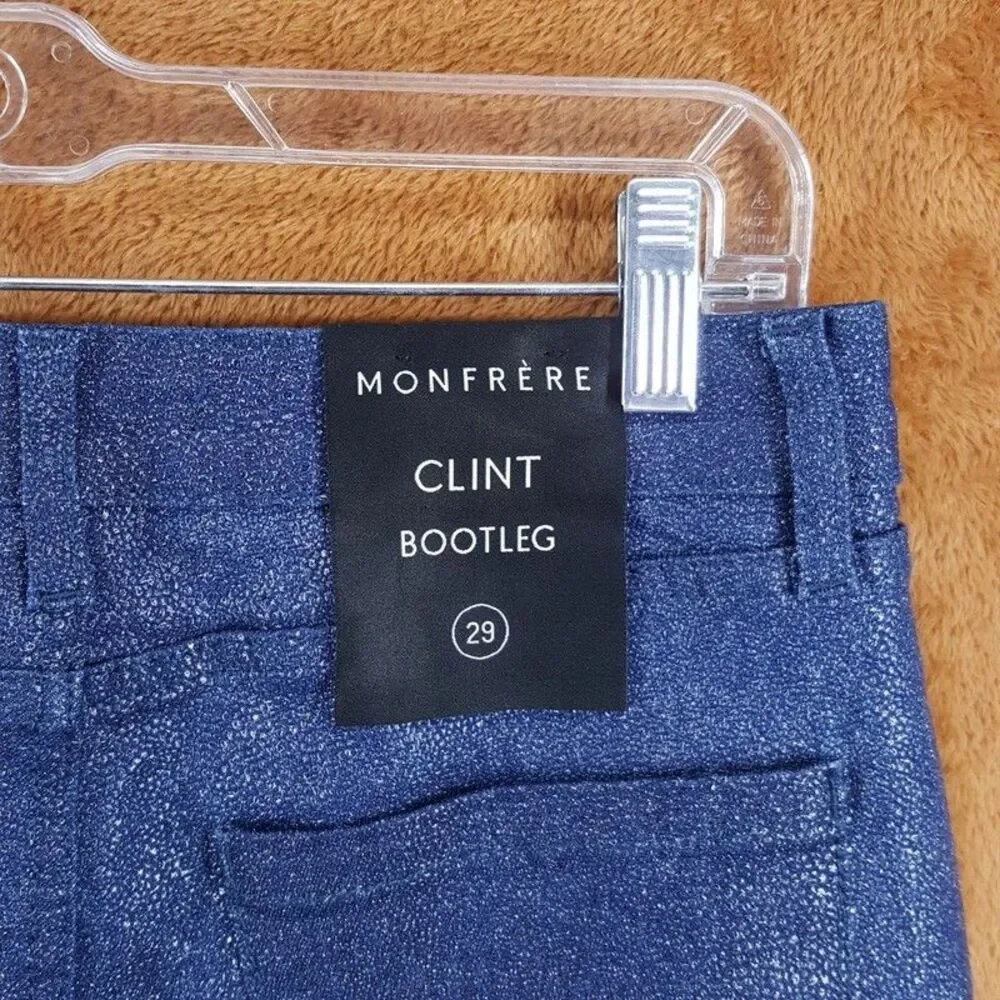 MONFRERE Jeans Mens Size 29 Blue Shimmer Bootcut CLINT Bootleg Stingray $398